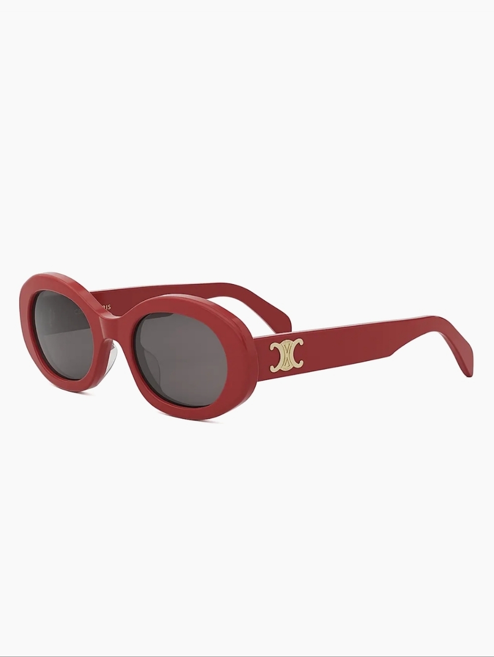 Celine Red Oval Sunglasses with Dark Lenses Shiney Red/Smoke - Picture 10 of 12